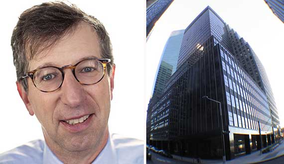 From left: Bill Rudin (Credit: STUDIO SCRIVO) and 110 Wall Street in the Financial District
