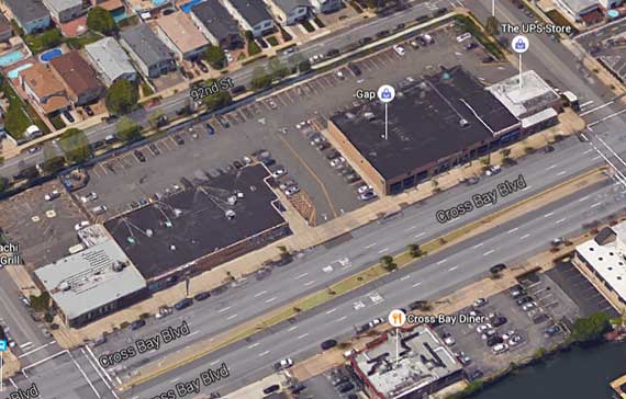 160-10 and 160-36 Cross Bay Boulevard in Howard Beach via Google Maps