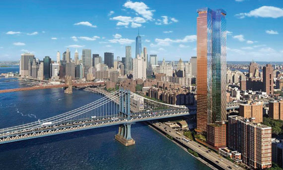 A rendering of One Manhattan Square in the Financial District