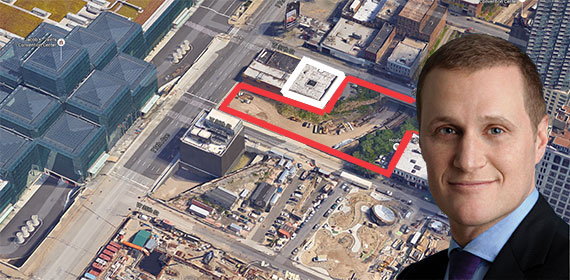 Rob Speyer with Tishman Speyer's development site across from the Jacob Javits Center