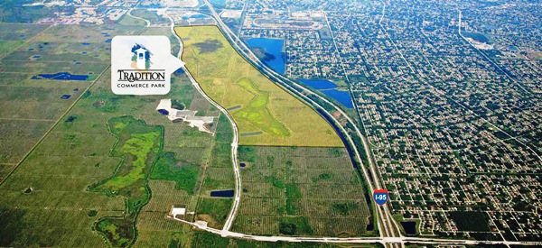Aerial view of Tradition Commerce Park in Port St. Lucie