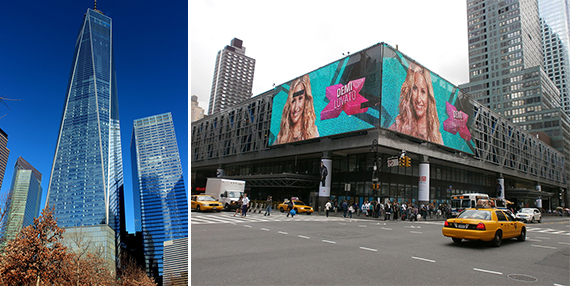 1 World Trade Center and the Port Authority bus terminal