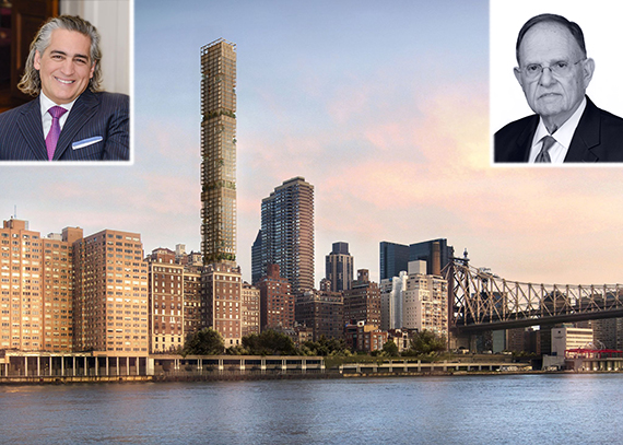 From left: Joseph Beninati, Richard Kalikow and a rendering of 3 Sutton Place