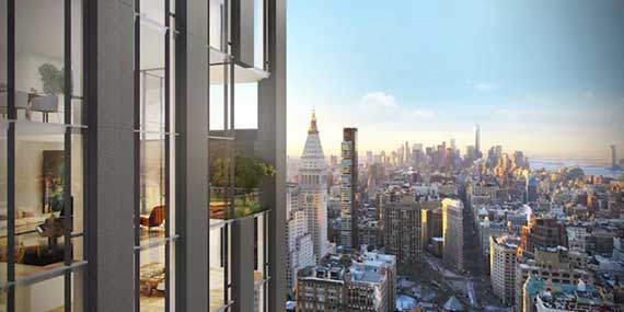 Rendering of the facade at 581 Fifth Avenue in NoMad via Curbed