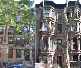 From left: 68 Middagh Street in Brooklyn Heights and 773 Carroll Street in Park Slope