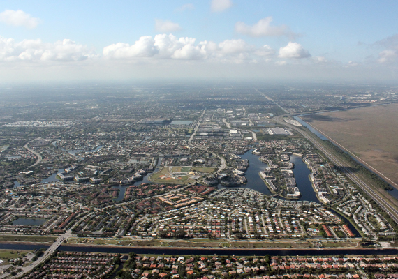 Aerial view of Broward County