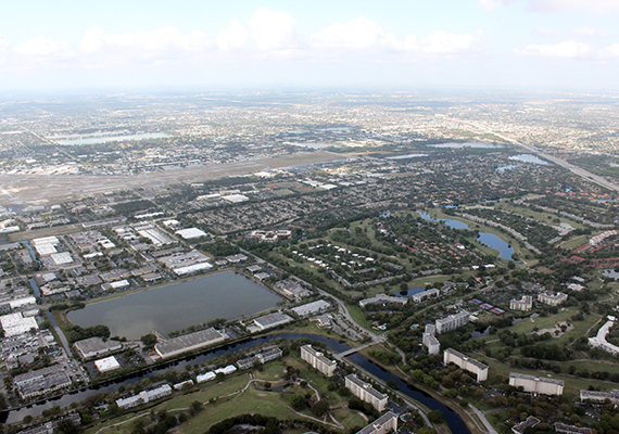 Aerial view of Broward County