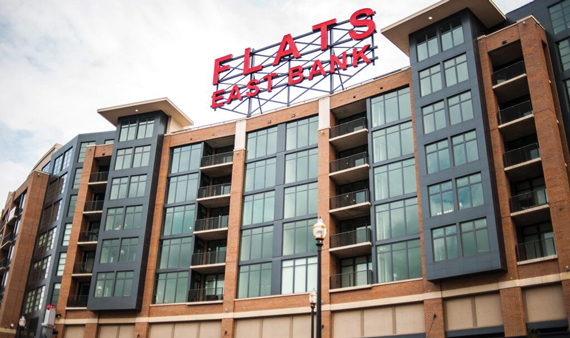 The Flats East Bank, a new apartment complex in downtown Cleveland.