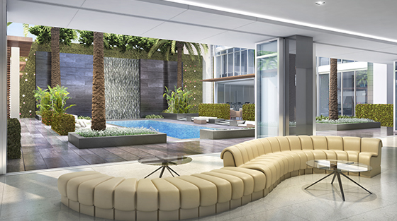 Four Seasons Private Residences Los Angeles lounge