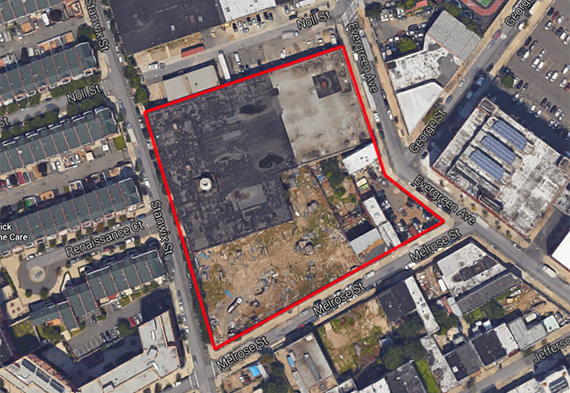 All Year Management's Rheingold Brewery site assemblage in Bushwick (credit: Google Maps)