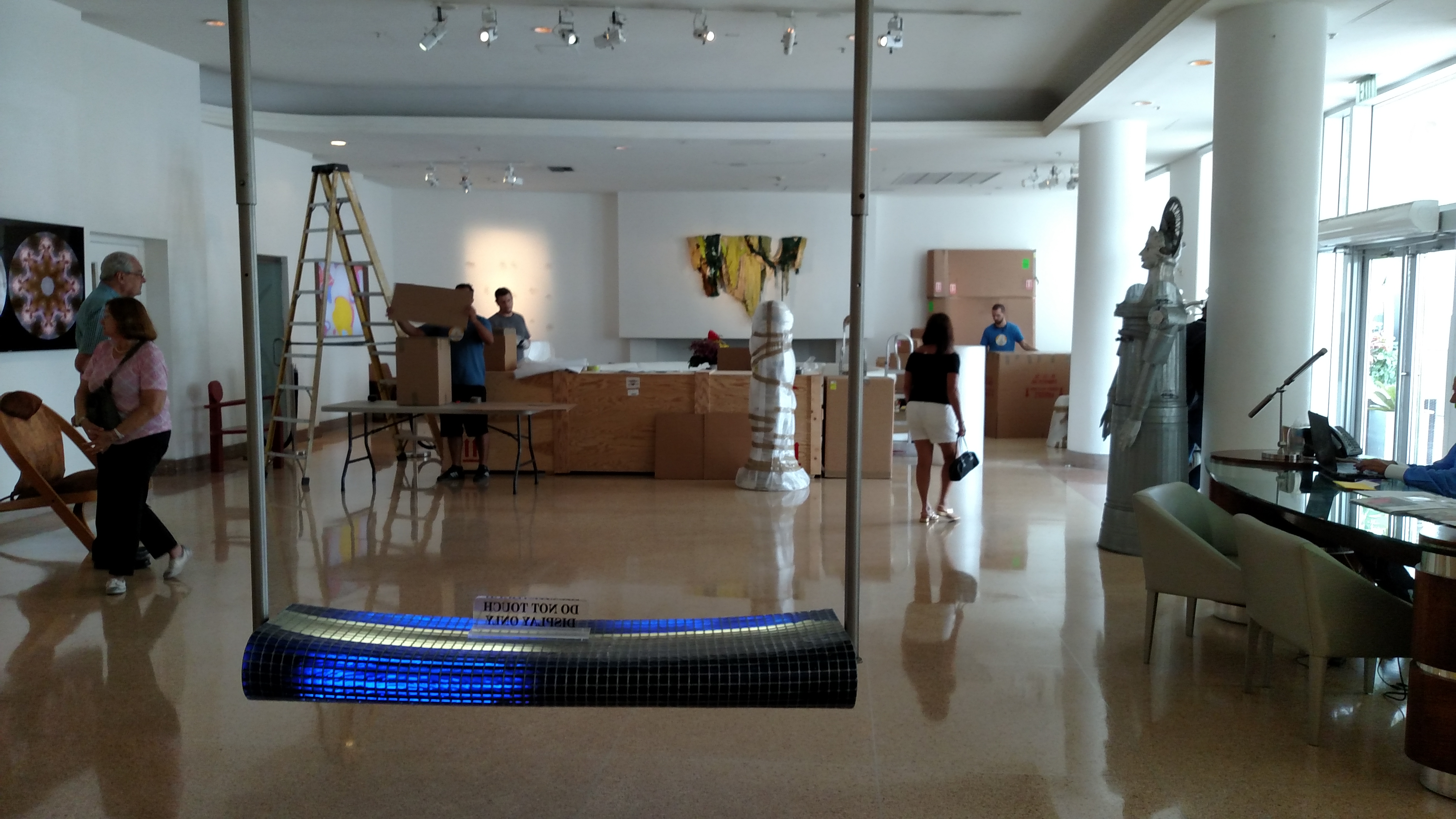 Movers pack up the art collection at the Sagamore Hotel last week