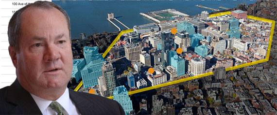 Jeff Hines and a map of Trinity's real estate portfolio