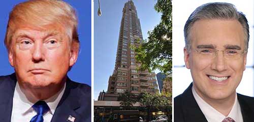 From left: Donald Trump (Credit: Michael Vadon via Wikipedia), Trump Palace and Keith Olbermann (Credit: By Freedom to Marry via Wikipedia)
