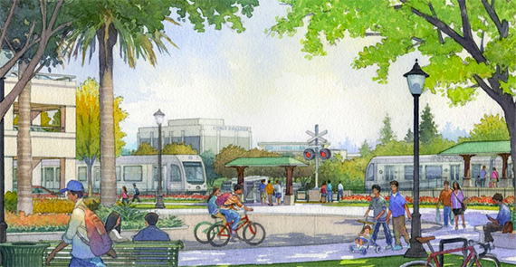 Rendering of Monrovia Station (credit: Foothill Gold Line)