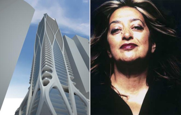 One Thousand Museum rendering and the late  Zaha Hadid