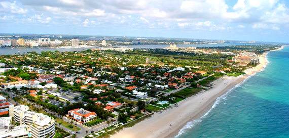 Aerial view of Palm Beach County
