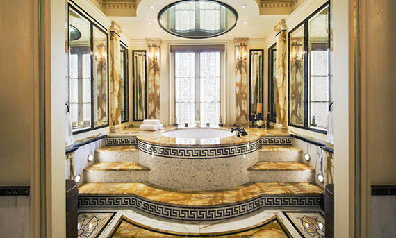 Versace's grand bathroom at 5 East 64th Street