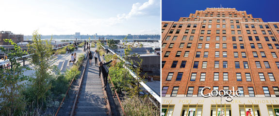 The High Line and Google building in Meatpacking