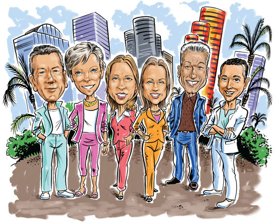 Jorge Uribe, Judy Zeder, Jill Hertzberg, Jill Eber, Nelson Gonzalez and Eloy Carmenate took the top spots in 2015. (illustration by Guy Parsons)
