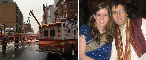 60 Hudson Street (credit: FDNY) and Rebecca and David Wichs (credit: Facebook)