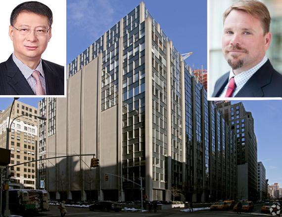 63 Madison Avenue in Midtown South (inset: Bank of China President Li Lihui and Jamestown's Michael Phillips)
