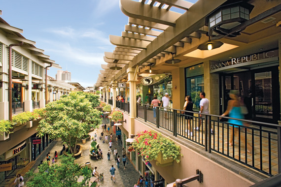Ala Moana in Honolulu attracts Asia-Pacific visitors who support its rich array of retail stores.