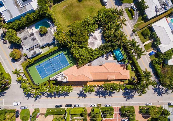 Aerial view of 10031 West Broadview Drive in Bay Harbor Islands