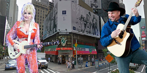 1604 Broadway in Times Square with Dolly Parton and Garth Brooks