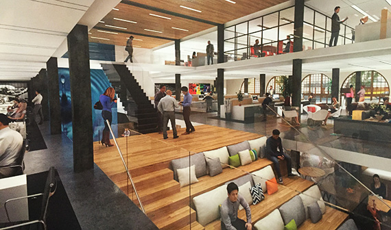 Rendering of the creative office conversion