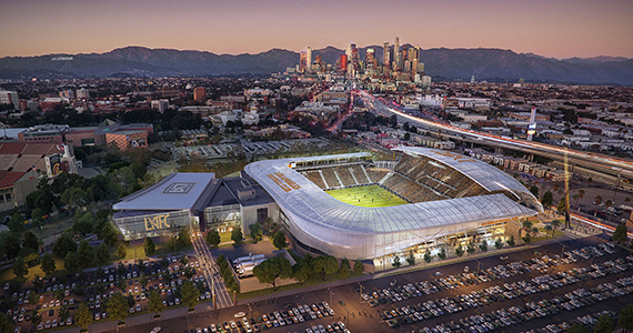 Rendering of L.A. Football Club's new stadium (credit: LAFC)