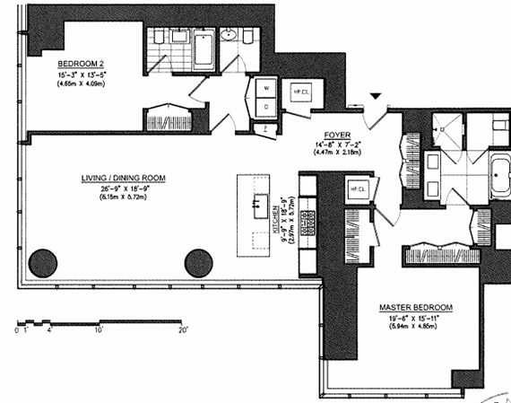 Floor plans for Residence C floors 35-38 in One57