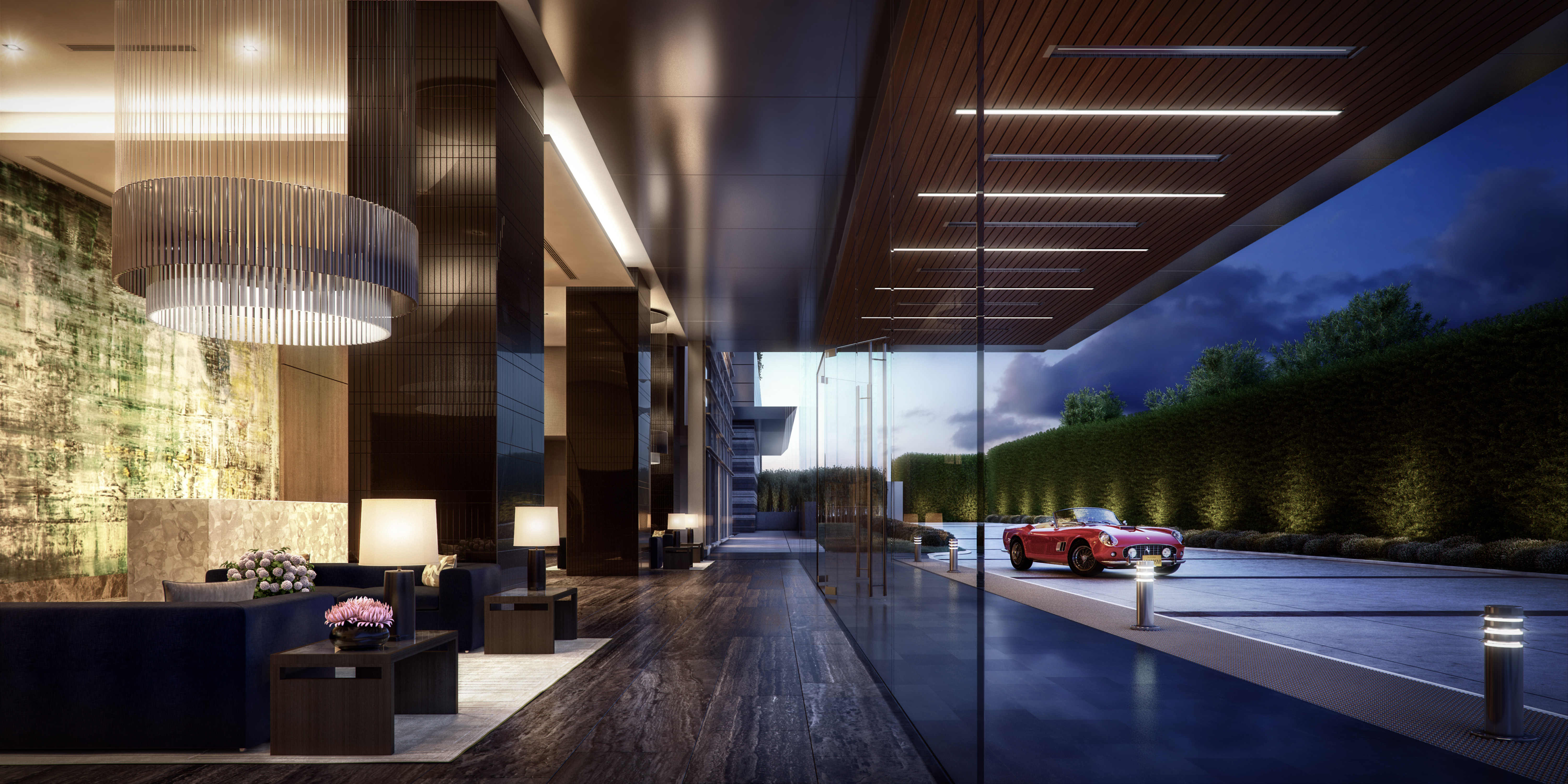 A rendering of the lobby