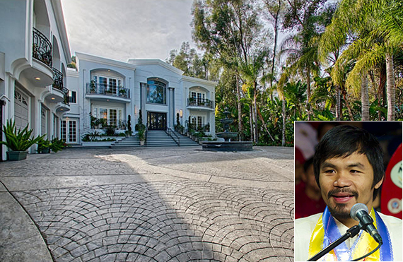Manny Pacquiao and the house at 12055 Summit Circle in Los Angeles