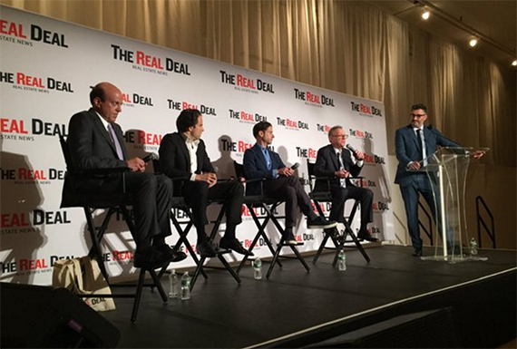 From left: Arthur Zeckendorf, Michael Shvo, Billy Macklowe, Bruce Eichner and Amir Korangy, publisher of <em>The Real Deal</em>