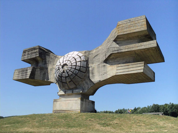 the-monument-to-the-revolution-built-in-croatia--then-yugoslavia--is-an-abstract-sculpture-dedicated-to-the-people-of-moslavina-during-world-war-ii