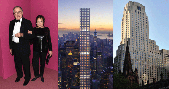 From left: Harry and Linda Macklowe, 432 Park Avenue and 1 Wall Street