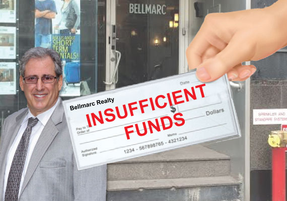 Bellmarc's closed down office at 936 Broadway (inset: Neil Binder)
