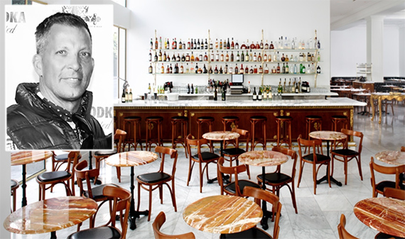 David Cooley and the inside of a Downtown Bottega Louie