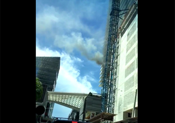 Smoke billowing from Brickell City Centre's EAST Hotel