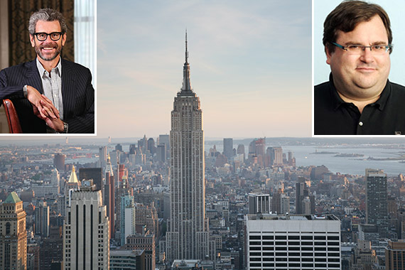 Empire State Building (inset from left: Anthony Malkin and LinkedIn's Reid Hoffman)