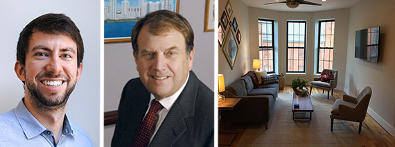 From left: Brad Hargreaves, Richard LeFrak and a Common living room in Crown Heights