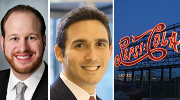 <em>From left: David Greenfield, Ben Kallos and the Pepsi-Cola sign in Long Island City</em>