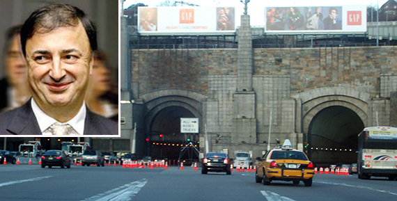The Lincoln Tunnel (inset: Lev Leviev)