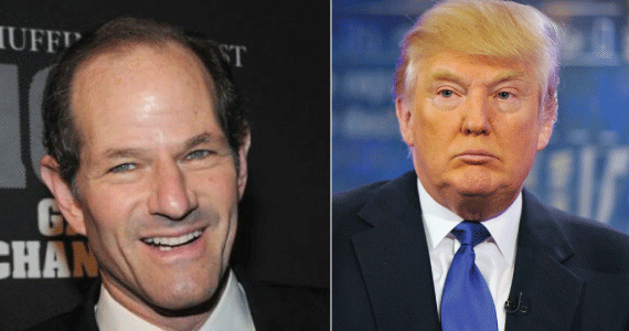 Eliot Spitzer, Donald Trump (right)