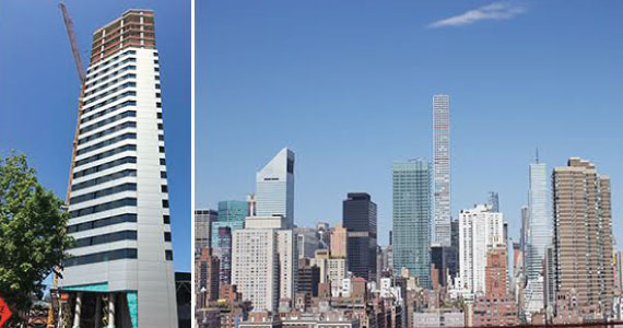 From left: Cornell Tech's passive house and view of Manhattan from the top of the passive house