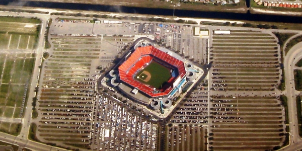 Aerial view of Miami Dolphins' stadium when the Marlins baseball team played there, too