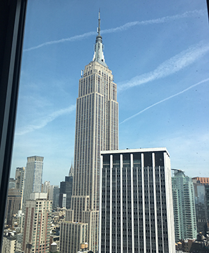 View of Empire State Building from 38th floor of 