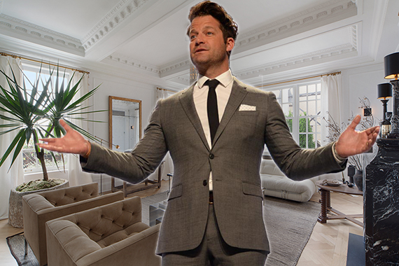 Nate Berkus and the living room of his duplex at 39 Fifth Avenue (credit: Flickr)