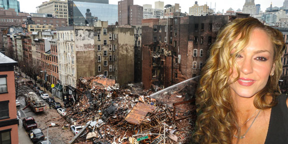 The aftermath of the East Village explosion and “Sopranos” actress Drea de Matteo (photo credit: marcella_antonio pereira_guzman via Wikipedia)