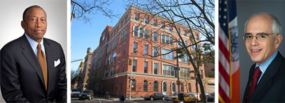 From left: Zachary Carter, the Rivington house at 45 Rivington Street on the Lower East Side and Anthony Shorris